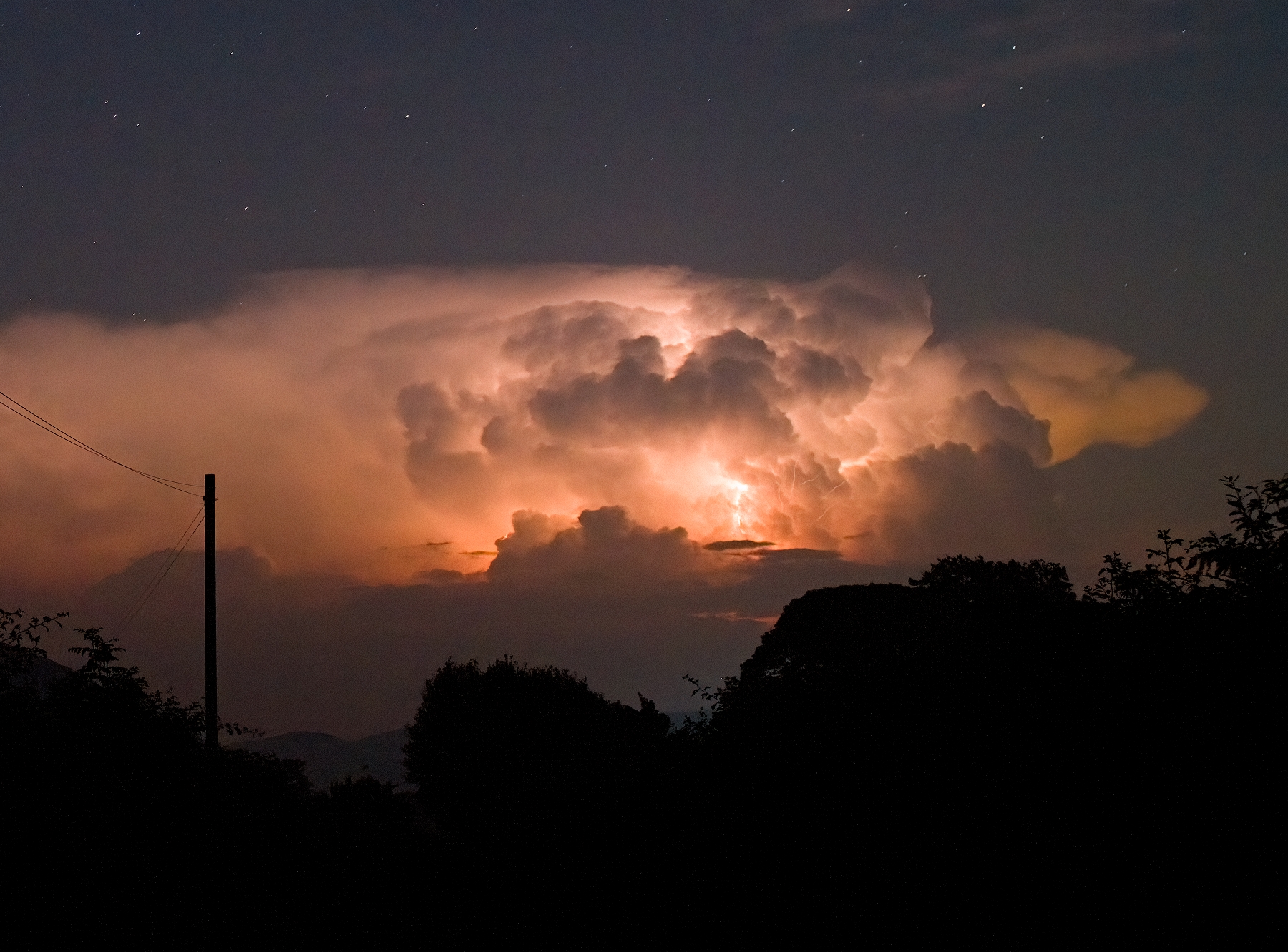 Tuesday - This was the view from Dolau. This tunderstorm was actually over Wolverhampton!
